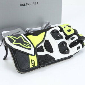 Balenciaga Alpinestars leather zip pouch glove wallet